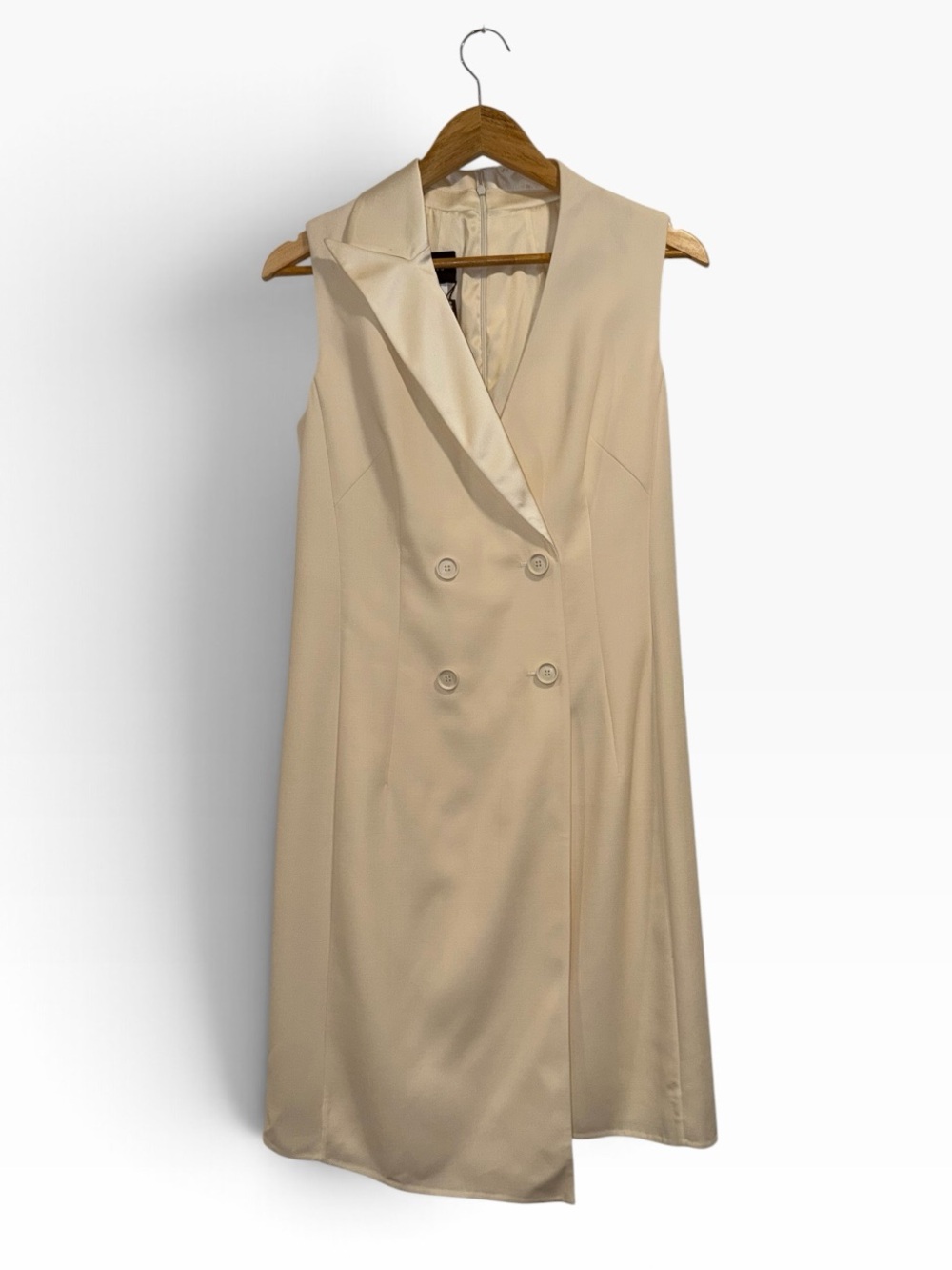 Akris Ivory Wool Coat Dress Double Breasted Asymmetric 8 Runway Classic NWT 🟡 - Picture 5 of 16